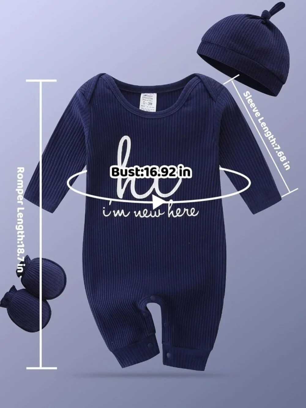 Unisex Newborn Coming Home Outfit Set with Mittens & Hat - Cute Baby Clothes